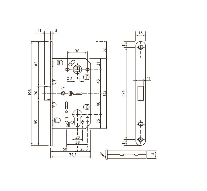 SIBA Механізм безшумний PZ SB8550 (Evolution), полірована латунь BP