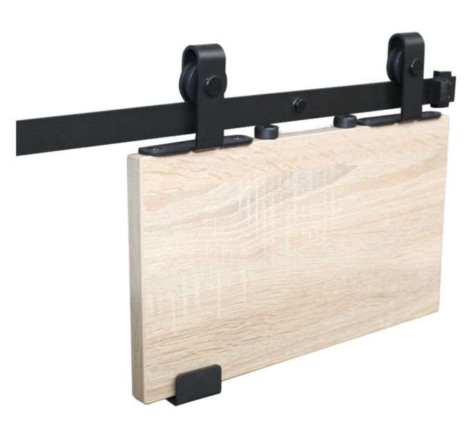 LN12_MINI компл. фурнитуры LUNA MINI на 1 дверь, с направляющей 1220 мм, Design Line, черный мат.