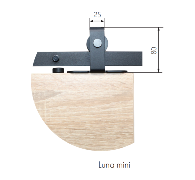 LN12_MINI компл. фурнитуры LUNA MINI на 1 дверь, с направляющей 1220 мм, Design Line, черный мат.