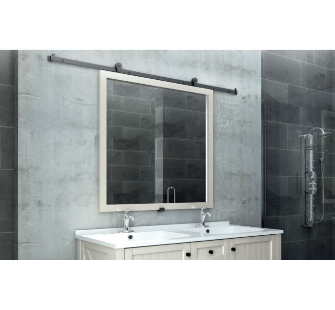 LN12_MINI компл. фурнитуры LUNA MINI на 1 дверь, с направляющей 1220 мм, Design Line, черный мат.