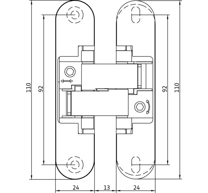 Anselmi AN 160 3D Петля скрытый 24х110 мм d30 кг), черный - 18