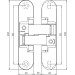 Anselmi AN 160 3D Петля скрытый 24х110 мм d30 кг), черный - 18