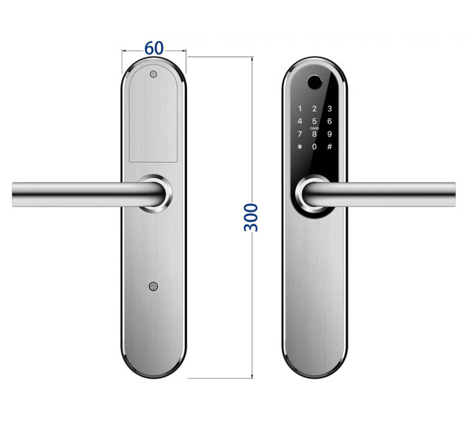 Умный замок SEVEN LOCK SL-7768BF silver (Врезная часть 6068R)