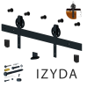 Valcomp IZ20 Комплект фурнитуры IZYDA 100кг до 1 двери 850-1050 мм, черный матовый