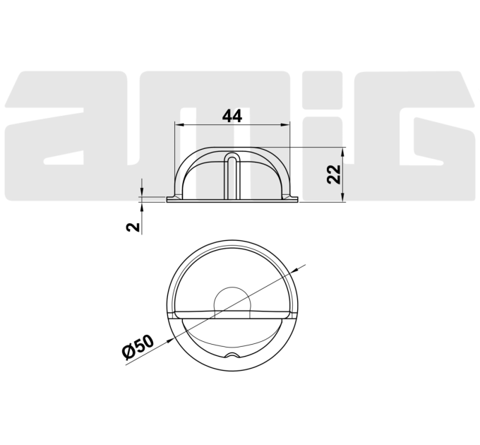 Упор дверной мод d400 - ?50x22 mm самоклеющаяся золото