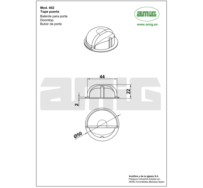 Упор дверной мод d402 - ?50x22 mm самоклеющаяся хром