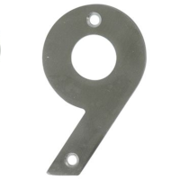 Цифра на дверь "9" нержавеющая сталь