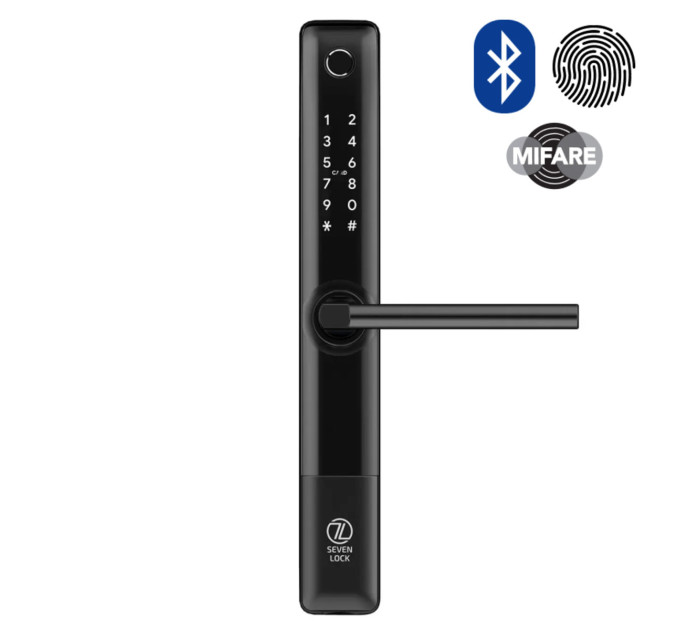 Умный замок SEVEN LOCK SL-7762BF black (Врезная часть 3585)