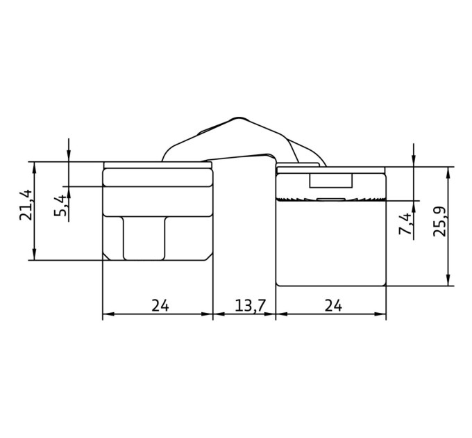 Anselmi AN 150 3D Петля скрытый 24х110 мм (20 кг), хром полированный - 39