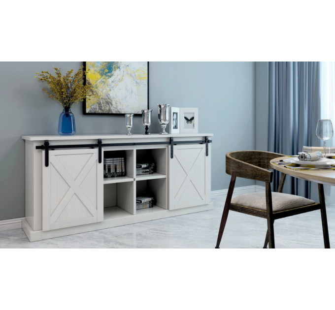 RE12_MINI компл. фурнитуры REA MINI на 1 дверь, с направляющей 1220 мм, Design Line, черный мат.