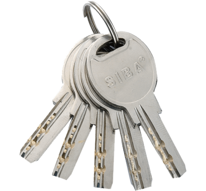Цилиндр SIBA 80 мм d40 d40Т) кл-эт 5 кл. хром 12180/BТК