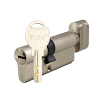 Цилиндр SIBA 70 мм d40 d30T) кл-эт 5 кл. матовый никель 12170/BTSZ ZAMAK (12)