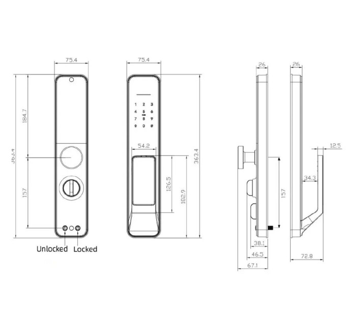 Умный замок SEVEN LOCK SL-7769BFF (Врезная часть 6068)