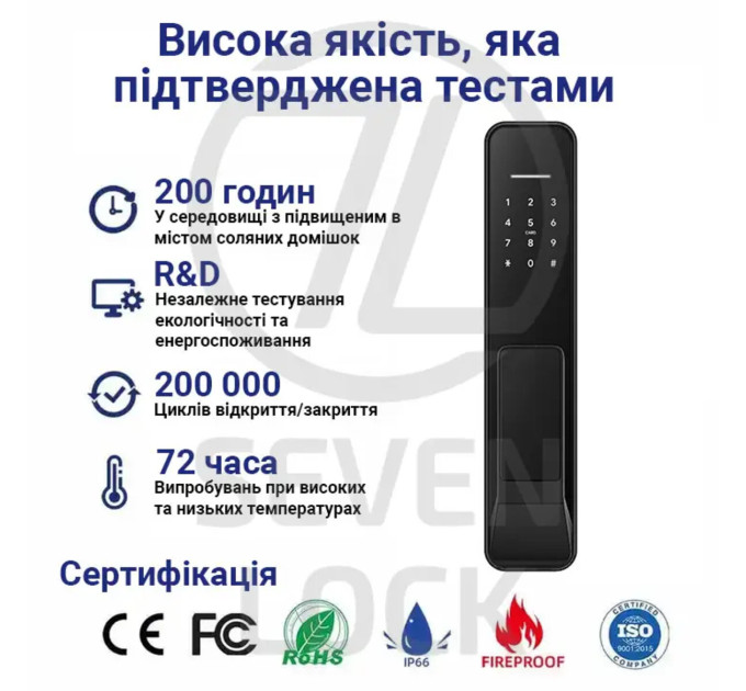 Умный замок SEVEN LOCK SL-7769BFF (Врезная часть 6068)