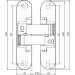 Anselmi AN 150 3D Петля скрытый 24х110 мм (20 кг), матовый никель - 44