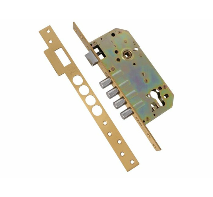 Замок 4 ригеля мод.100 BASE - 50/85 матова латунь