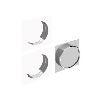 Valcomp Комплект ручек квадратных 55x55x8,8 мм, отверстие ?50x9, белые