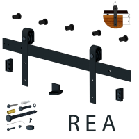 Valcomp RE20 (2х1м) Комплект фурнитуры REA 100кг до 1 двери 850-1050 мм, направляющая 2х1м, черный