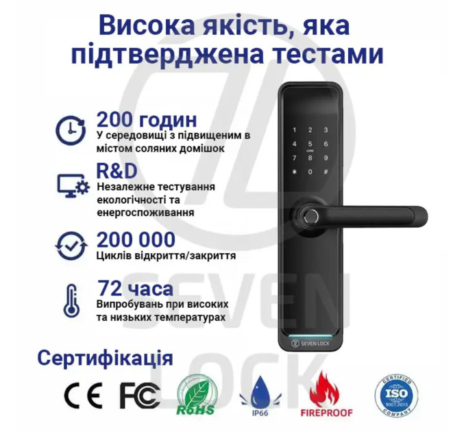Умный замок SEVEN LOCK SL-7765BFF (Врезная часть 6068)