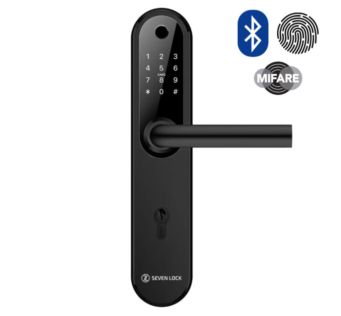 Умный замок SEVEN LOCK SL-7768BF (85мм) black (Без врезной части)