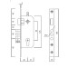 SIBA Замок врезной 10038/M 62 d40 мм 3 риг. полированная латунь BP
