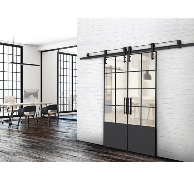 Mantion ROC Design SYMETRIC Система синхронного відкривання 2-ох дверей, чорний матовий