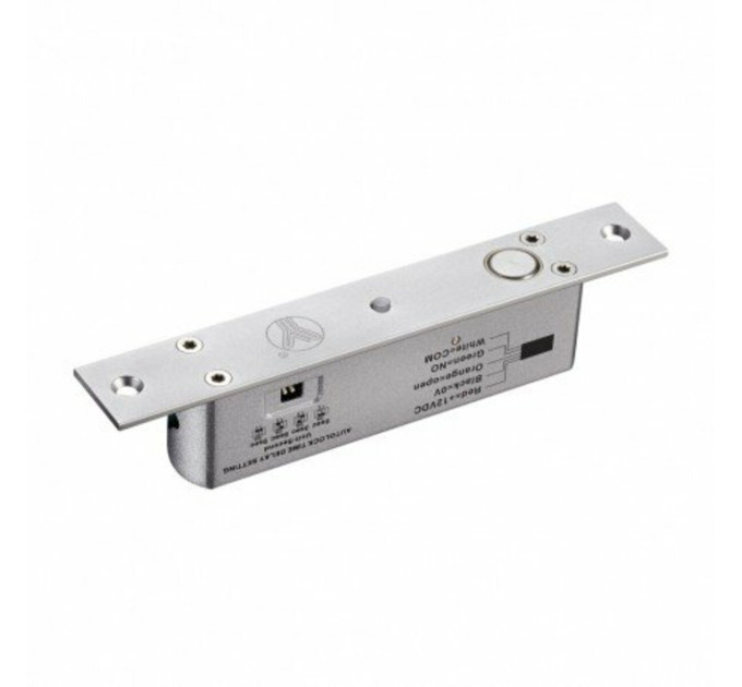 YLI Ригельный замок YB-200(LED) NO (без питания открыт) врезной для СКУД. Размеры 190 d30x39мм.