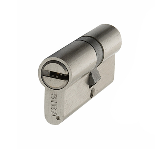Цилиндр SIBA 90 мм d40х50) кл-кл 5 кл. матовый никель 12190/BS