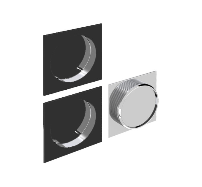 Valcomp Комплект ручек квадратных 55x55x8,8 мм, отверстие ?50x9, черные