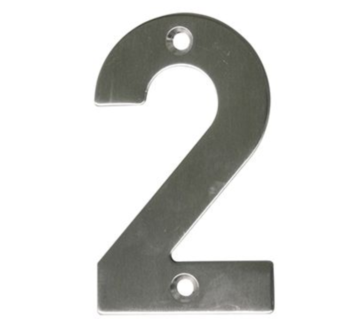 Цифра на дверь "2" нержавеющая сталь