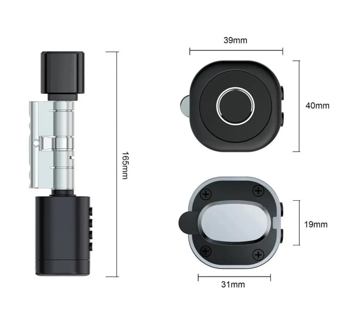 Умный замок (цилиндр) SEVEN LOCK SL-7774BF silver
