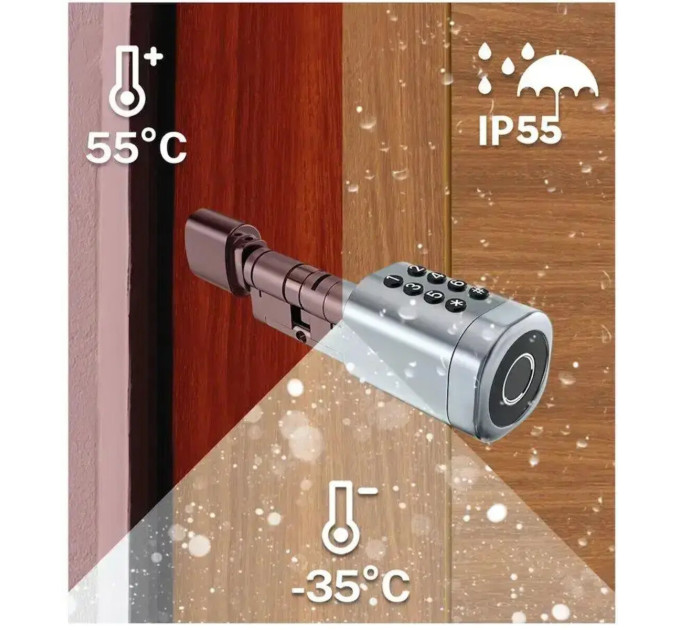 Умный замок (цилиндр) SEVEN LOCK SL-7774BF silver
