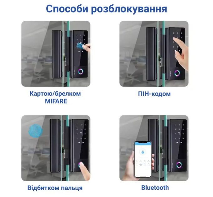 Умный замок SEVEN LOCK SL-7776BF (для стеклянных дверей)