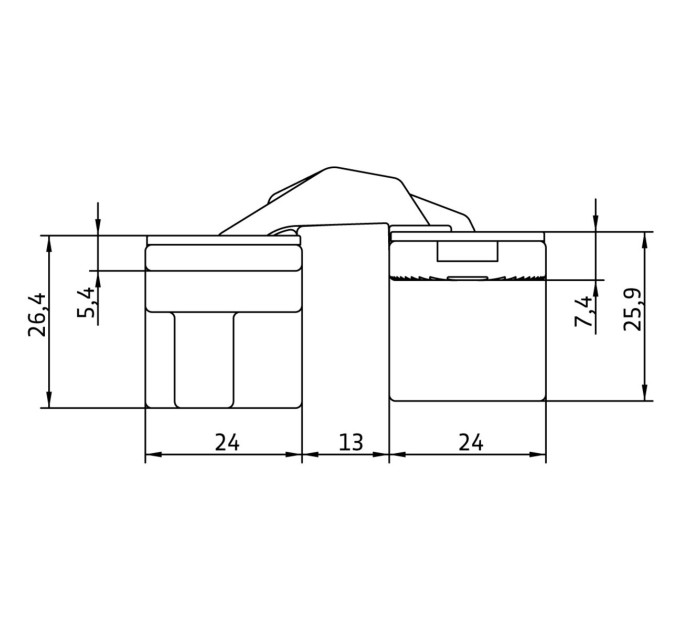Anselmi AN 160 3D Петля скрытый 24х110 мм d30 кг), матовый хром - 14
