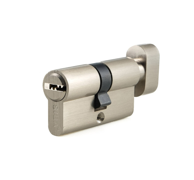 Цилиндр SIBA 60 мм d30 d30Т) кл-эт 5 кл. матовый никель 12160/BTSZ ZAMAK (12)