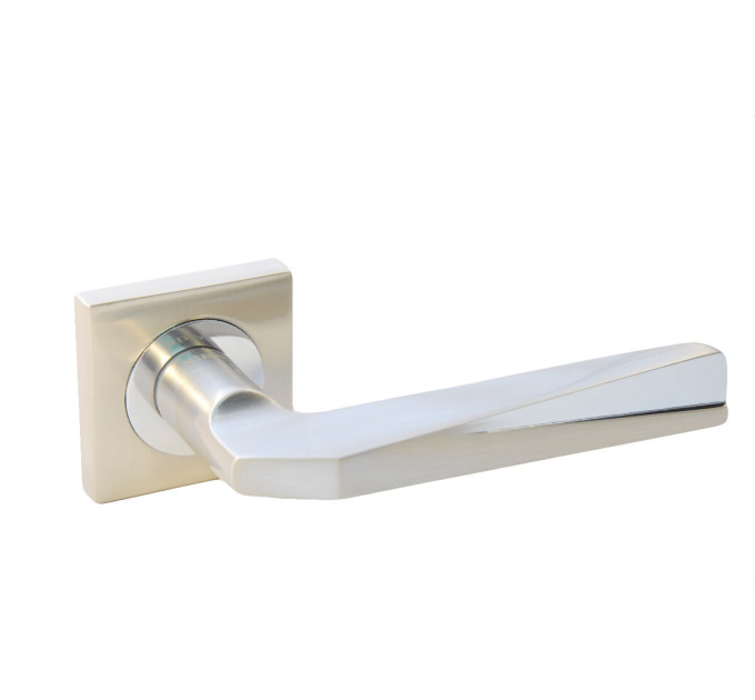 Ручка дверная SIBA SATURN на розетке R03 мат.никель - хром (22 07)