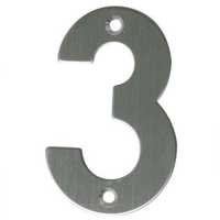Цифра на дверь "3" нержавеющая сталь