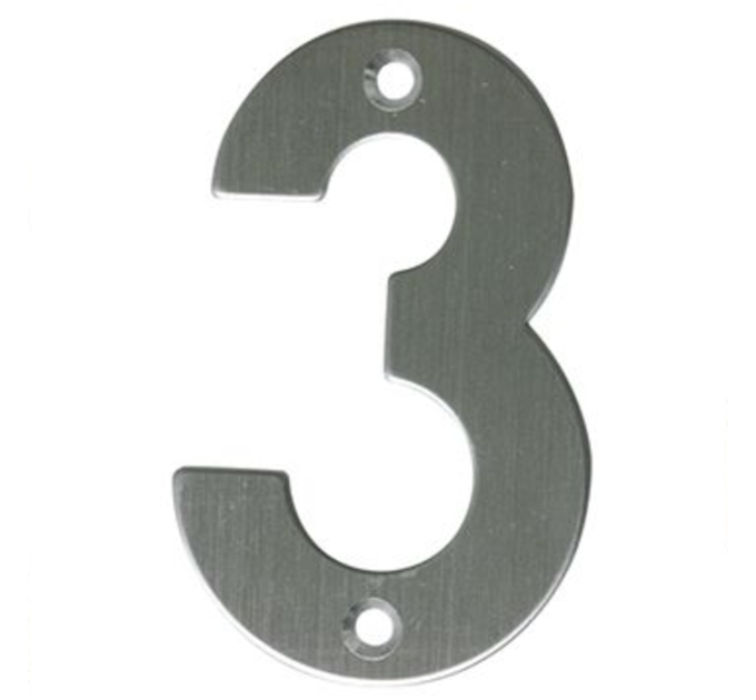 Цифра на дверь "3" нержавеющая сталь