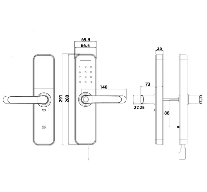 Умный замок SEVEN LOCK SL-7766BF black (Без врезной части)