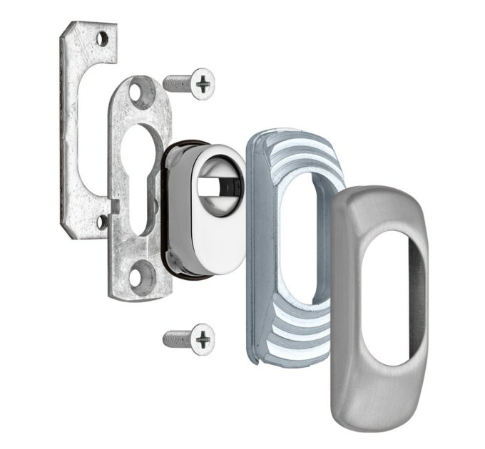 Протектор DISEC GUARD SG15 DIN_FOR_PROFILE_DOOR OVALd25мм Нерж.сталь_мат