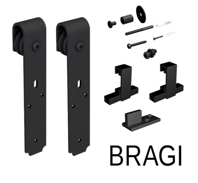 Mantion BRAGI комплект фурнитуры для 1 двери до 100 кг, ROC Design, черный матовый