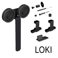 Mantion LOKI комплект фурнитуры (перф.) до 1 двери до 100 кг, ROC Design, черный матовый