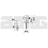 Упор дверной мод.203 - ?22 d30 mm золото