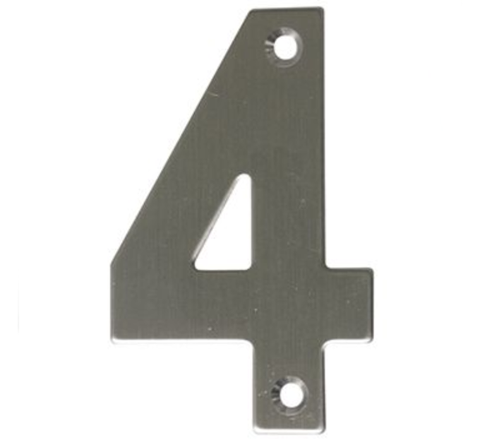 Цифра на дверь "4" нержавеющая сталь