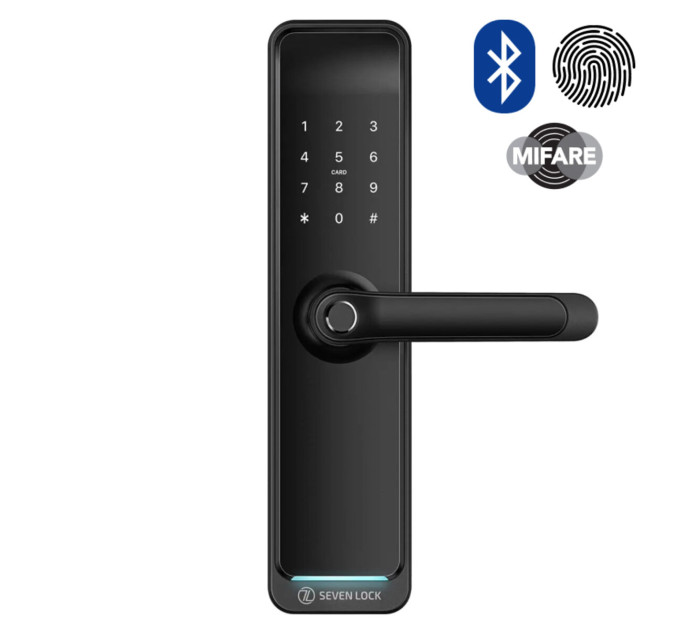 Умный замок SEVEN LOCK SL-7767BF black (Врезная часть 6068)