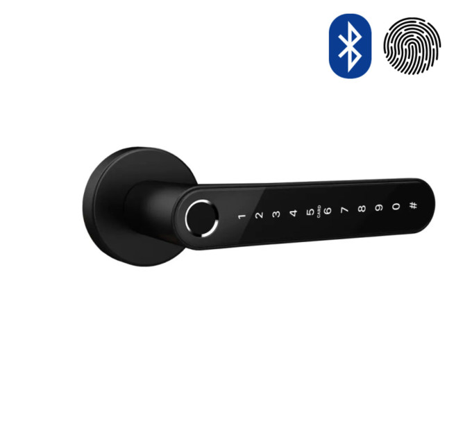 Умный замок SEVEN LOCK SL-7739BF черный, на круглой розетке