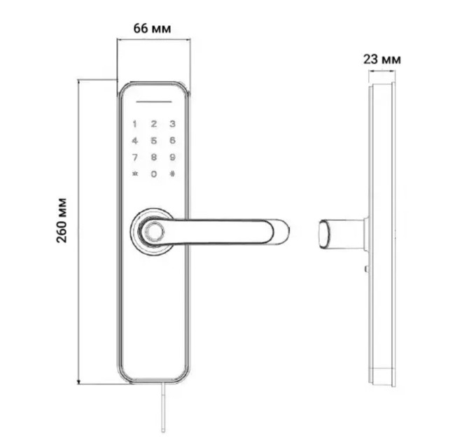 Умный замок SEVEN LOCK SL-7 d40BF СЕРЫЙ (Врезная часть 5050)