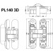 Скрытая завеса PL d40 3D - 24х110 мм d40 кг двери), матовый хром SC