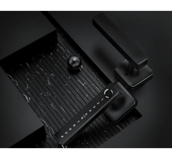 Умный замок SEVEN LOCK SL-7738BF черный, на квадратной розетке