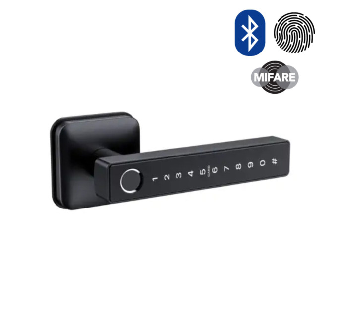 Умный замок SEVEN LOCK SL-7738BF черный, на квадратной розетке